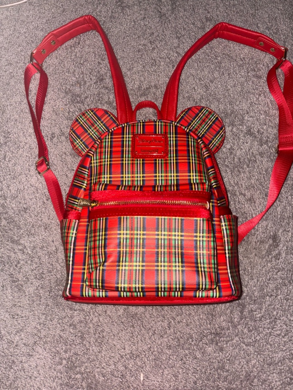 Disney Red Plaid Loungefly with Ear Details